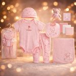Hanging Gift Set - 10 Pcs - Pink Bear