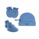 Cap & Mittens – Baby Navy Blue 1