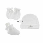 Cap & Mittens – Baby White