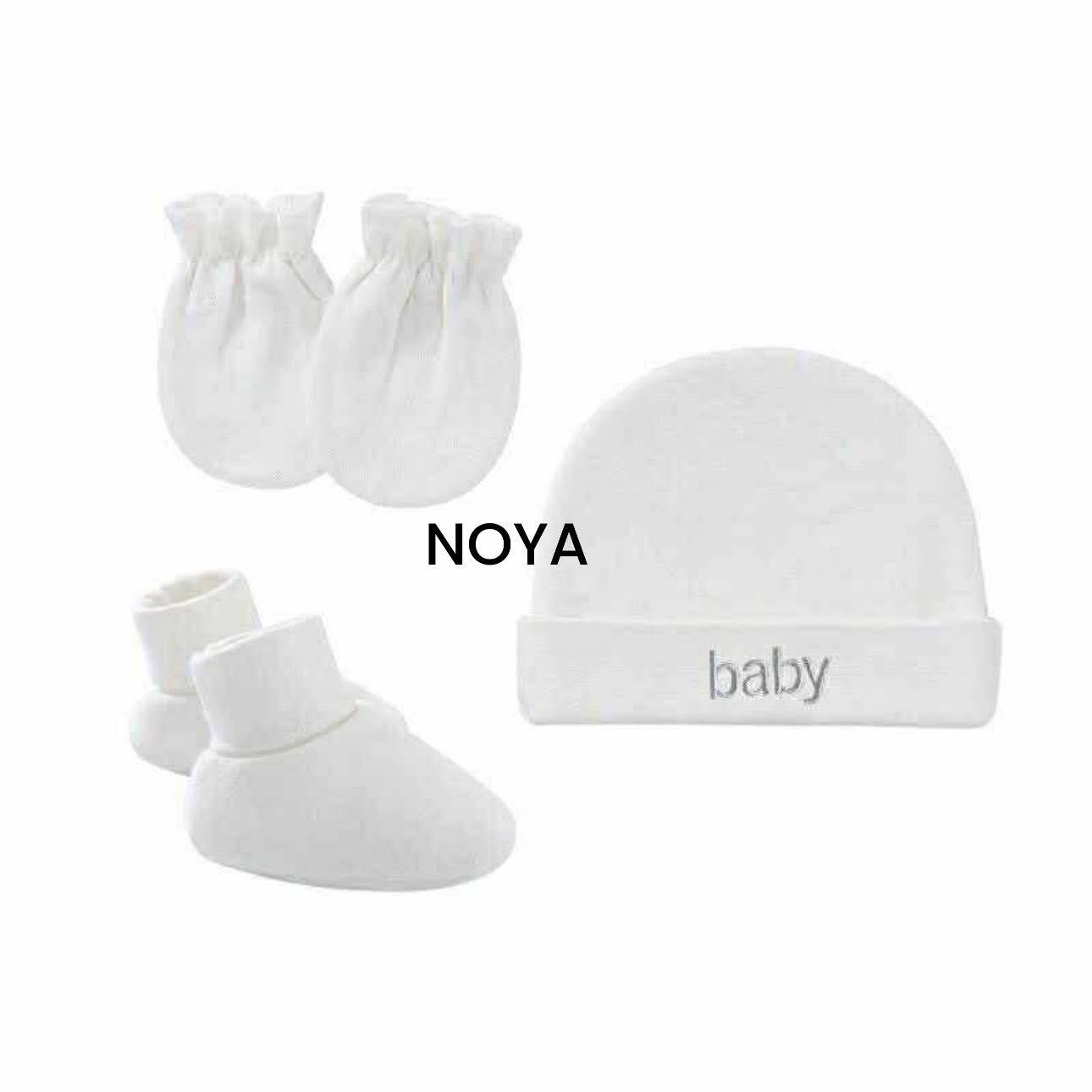 Cap & Mittens - Baby White