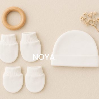 Cap & Mittens - White