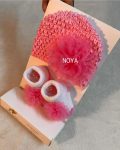 Cap & Socks Set - Pink Flower
