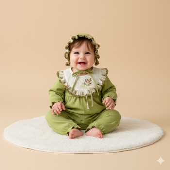 GIRLS FROK ROMPER 125 - Green