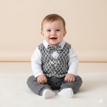 Gentle man suit - Gray Vest