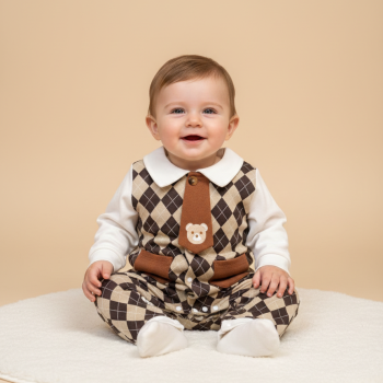 Gentleman Suit - Brown Argyle