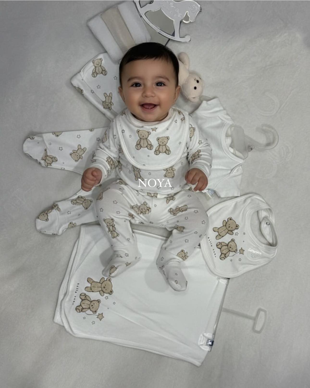 Hanging Gift Set - 10 Pcs - Beige Bear