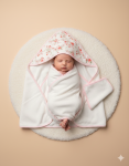 Hooded Towel - Pink Floral