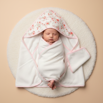 Hooded Towel - Pink Floral