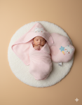 Hooded Towel with Pillow Set - Pink