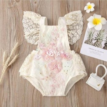 Luxury Baby Girl 3D Floral Romper