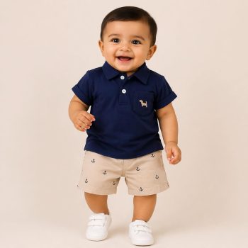 2-Piece Baby Boy Polo Shirt and Shorts Set