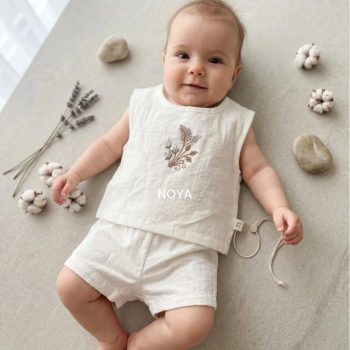 2-Piece Baby Linen Cotton Summer Set