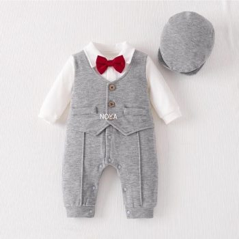 Baby Boy Gentleman Suit and Hat Set