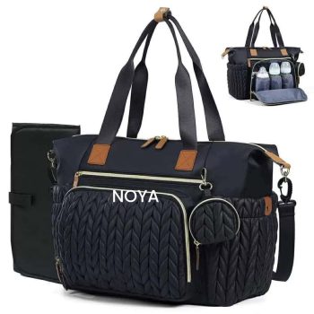Premium Chevron Quilted Mommy Travel Bag Set