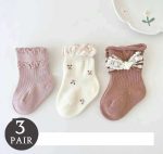 3-Pair Coquette Baby Girl Socks with Bow