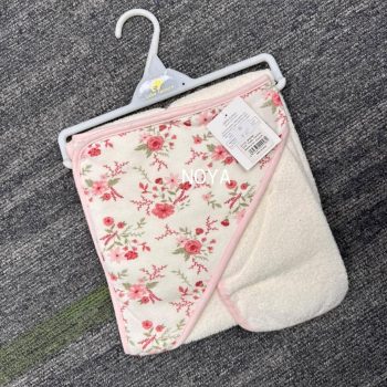 Hooded & Wash Towel  Set - Rose