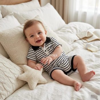 Short-Sleeve Baby Polo Bodysuit