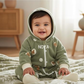 Baby Hooded Fleece Jumpsuit – Ultra-Soft Fuzzy Romper
