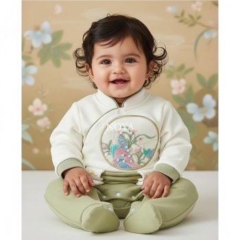 Little Crane Oriental Romper