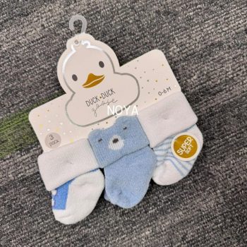 3-Pack Newborn Boy Roll-Cuff Socks