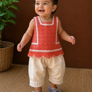 Scallop Top and Culotte Pant Set