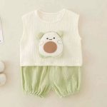 Cute Avocado Muslin Romper Set