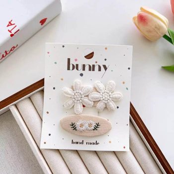 Little Bunny Handmade Fabric Hairpin Set