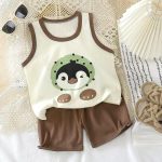 Little Athlete Cartoon Tank and Shorts Set