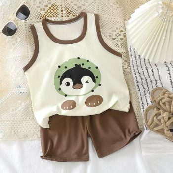 Little Athlete Cartoon Tank and Shorts Set