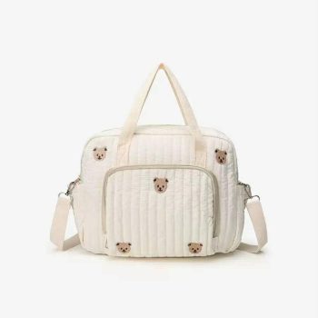 Cute Teddy Bear Quilted Diaper Bag