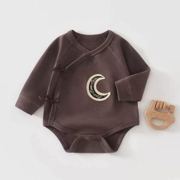 Moon Embroidery Baby – Long Sleeve Cotton Romper